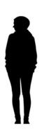 A silhouette of a man standing on a white background vector