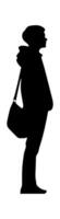 A silhouette of a man with a bag vector