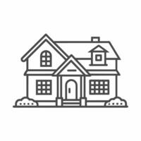 A house with a front door and windows vector
