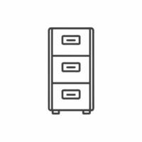 A file cabinet with three drawers on top vector