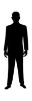 Silhouette of a man in a suit standing in front of a white background vector