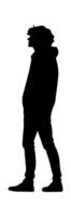 A silhouette of a man standing in front of a white background vector