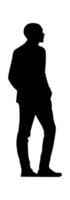 A silhouette of a man in a suit standing vector