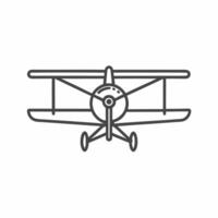 A line drawing of a small airplane vector