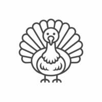A turkey outline icon on a white background vector