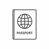 Passport line icon, travel and passport concept illustration on a white background vector