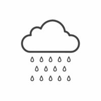 Rain cloud icon, illustration, line style, isolated on white background vector