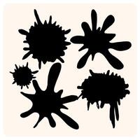 Black Splatter Shape Set vector