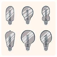 Light Bulb Sketch Illustration Collection vector