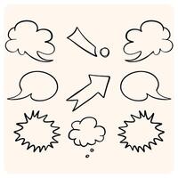 Speech Bubble and Arrow Sketch Collection vector