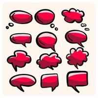Speech and Thought Bubble Sketch Collection vector