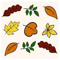 Autumn Leaf Sketch Collection vector