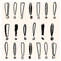 Exclamation Mark Sketch Collection vector