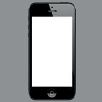 phone with a blank screen on a gray background vector