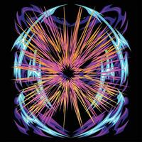 A colorful explosion in the center of a black background vector