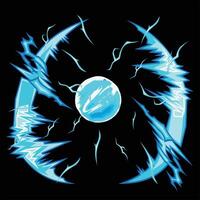 A blue lightning bolt with a circle around it vector