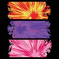 A set of four banners with colorful splashes vector