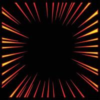A red and orange light burst on a black background vector