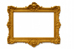 Ornate Golden Frame for Classic Art Display or Photo Presentation png