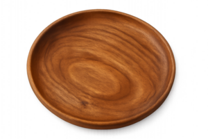 Simple Handcrafted Wooden Plate for Rustic Dining Decor png