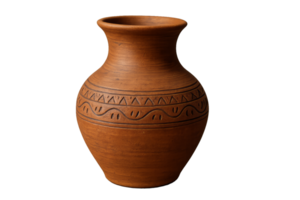 Handmade Terracotta Vase with Simple Design and Elegant Patterns png