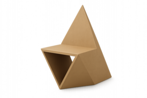 Simple Geometric Chair Design with Unique Triangular Shape png