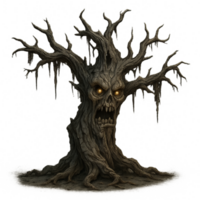 A scary tree with a creepy face png