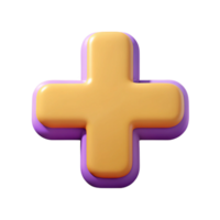 vibrant whimsical renaissance Plus sign character with rounded edges. Flat color, minimal design, with Scalable Design. studio quality png