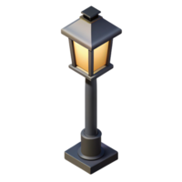 impressive passionate artistic Minimal isometric streetlight with crisp edges and a black pole with Scalable Design. premium png