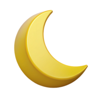 serene ethereal geometric Isometric crescent moon with clean lines and a yellow color with Scalable Design. original png