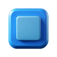 striking iconic Geometric square icon with flat blue color, minimal design, crisp edges with Scalable Design. png