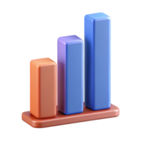 tranquil radiant Bar graph with three bars, different heights. Crisp edges, single-weight stroke, minimal with Scalable Design. exclusive png