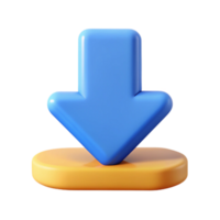 serene melancholic artistic Clean lines icon of a download arrow. Flat color, crisp edges, with Scalable Design. original png