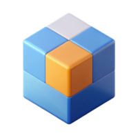 gorgeous tranquil tropical Cube character with a single, circular dot on each face. Symmetrical, flat color, with Scalable Design. flawless png