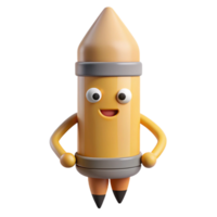 picturesque futuristic Pencil character with a pointed tip. Single-weight stroke, minimal design with Scalable Design. fine detail png