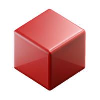 tranquil splendid Geometric cube with crisp edges and flat red color. Minimal with Scalable Design. elite png