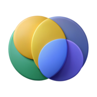 passionate pristine Venn diagram with two overlapping circles. Geometric, flat color, single-weight stroke with Scalable Design. original png