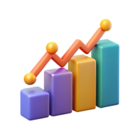inspired geometric An upward trending graph with three data points, flat color. Crisp edges, with Scalable Design. exclusive png