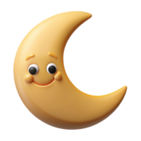 impressive playful baroque Smiling crescent moon character with pointed tips. Clean lines, flat color, crisp edges with Scalable Design. precision png