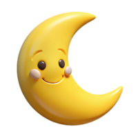 unforgettable baroque Smiling crescent moon character with pointed tips. Clean lines, flat yellow color with Scalable Design. premium png