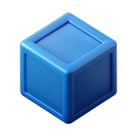 mesmerizing melancholic rustic Geometric cube with clean lines. Single-weight stroke, blue flat color. with Scalable Design. impeccable png