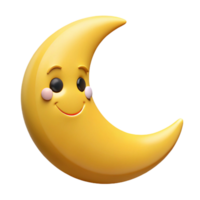 harmonious breathtaking Smiling crescent moon character, simple eyes and mouth, clean lines, flat yellow with Scalable Design. top-tier png