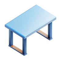 vibrant futuristic Flat color isometric table with clean lines and a white surface with Scalable Design. 4K png