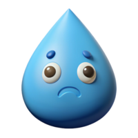 joyful spectacular Teardrop character with a sad expression. Crisp edges, flat color with Scalable Design. perfect clarity png