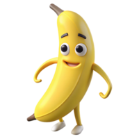 sought-after bohemian Banana character with a peel, flat yellow, with Scalable Design. perfect clarity png
