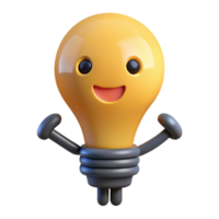 nostalgic exquisite Lightbulb character with a simple filament. Crisp edges, with Scalable Design. 4K png