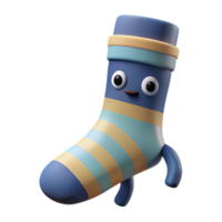 sumptuous playful geometric Sock character with stripes, heel detail. Minimal design, crisp edges, flat color with Scalable Design. detailed png