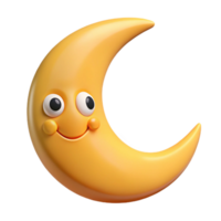 passionate majestic Smiling crescent moon character, round eyes, pointed tips. Clean lines, flat color, minimal design with Scalable Design. ultra HD png