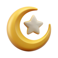 romantic splendid Crescent moon badge, minimalist star inside. Single-weight stroke, flat color, crisp edges with Scalable Design. 4K png