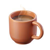 linda Eterno uma plano cor café caneca com vapor. limpar \ limpo linhas, peso único acidente vascular encefálico com escalável Projeto. png